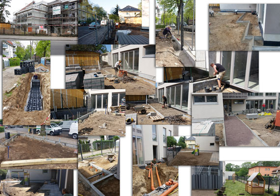 Neubau der Kita Knirpsentreff in Pankow während der Baumaßnahmen